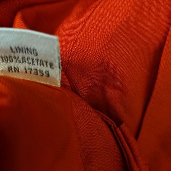 Linda Allard Ellen Tracy silk pencil skirt Red Sz 12 Lined side zip Vintage - Picture 13 of 16